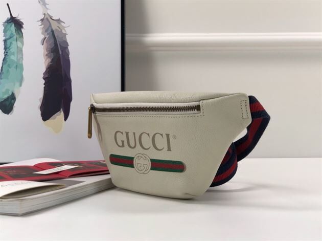 GUCCI LOGO-PRINT LEATHER BELT BAG - BG010