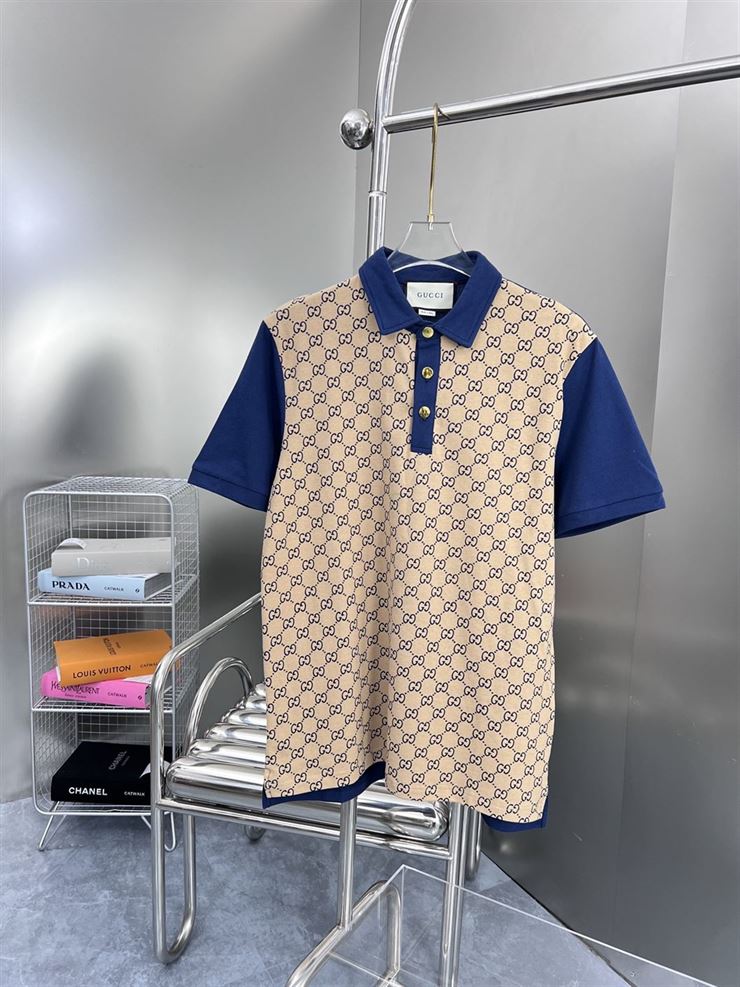 GUCCI MAXI GG SILK COTTON POLO - GGS044