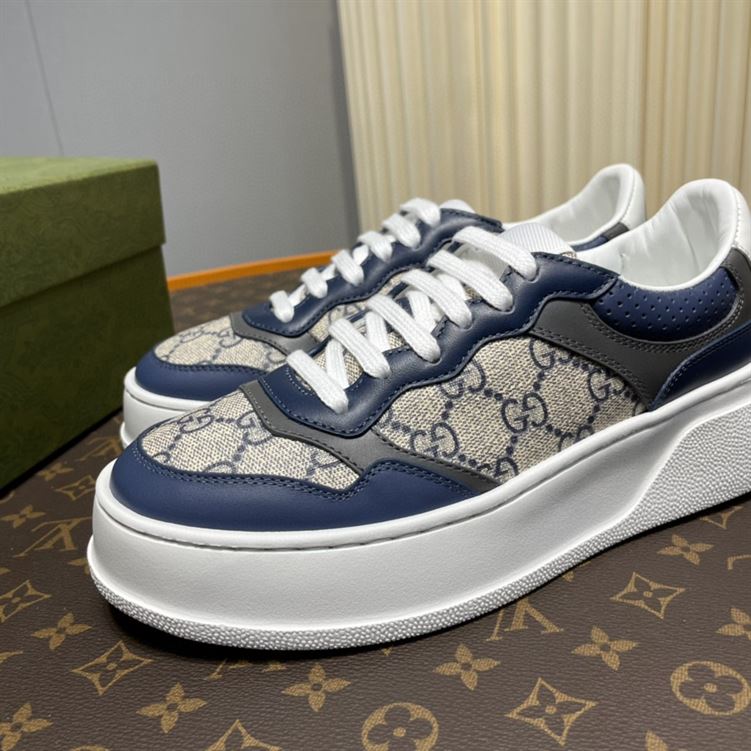 GUCCI MEN'S GG SNEAKERS BEIGE AND BLUE SUPREME - GCC003