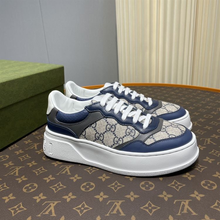 GUCCI MEN'S GG SNEAKERS BEIGE AND BLUE SUPREME - GCC003