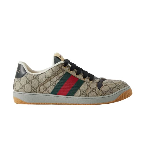GUCCI MEN'S SCREENER SNEAKER IN BEIGE AND EBONY GG SUPREME - GCC055