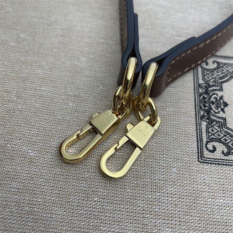 GUCCI MINI NOTE BAG WITH INTERLOCKING G BEIGE AND EBONY