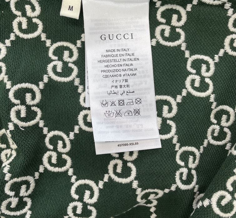 GUCCI NOJUM GG STRECH COTTON POLO IN GREEN - GGS012