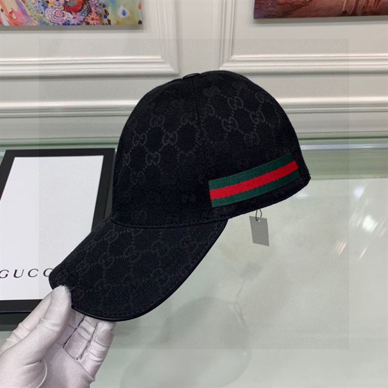 GUCCI ORIGINAL GG CANVAS BASEBALL HAT WITH WEB