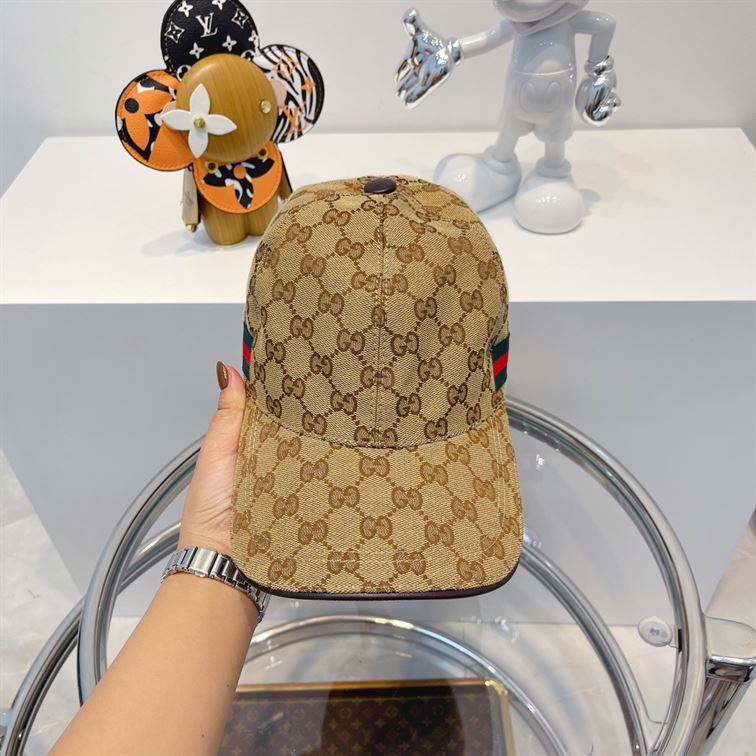 GUCCI ORIGINAL GG CANVAS BASEBALL HAT WITH WEB