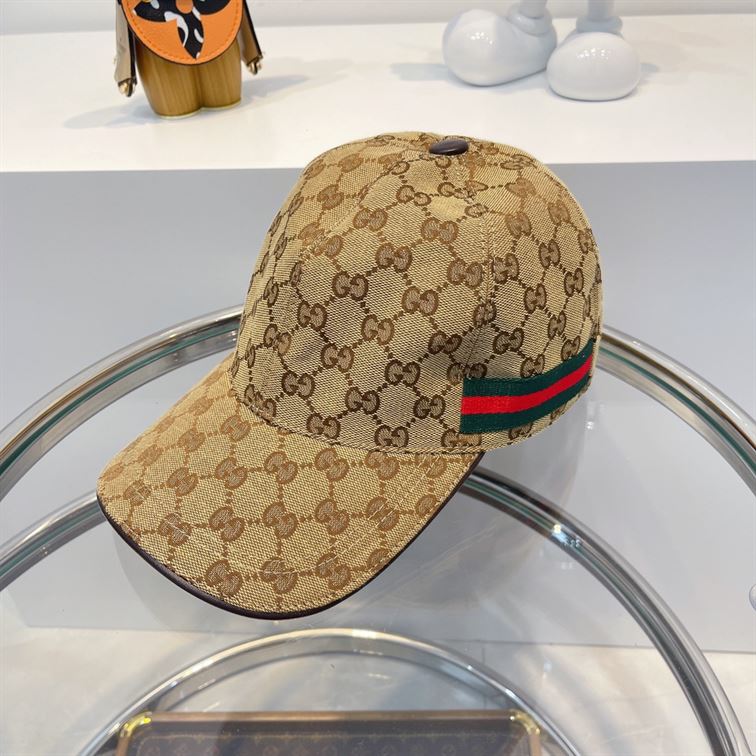 GUCCI ORIGINAL GG CANVAS BASEBALL HAT WITH WEB