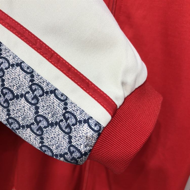 GUCCI OVERSIZE TECHNICAL JERSEY ZIP TRACK TOP RED - GCJ002