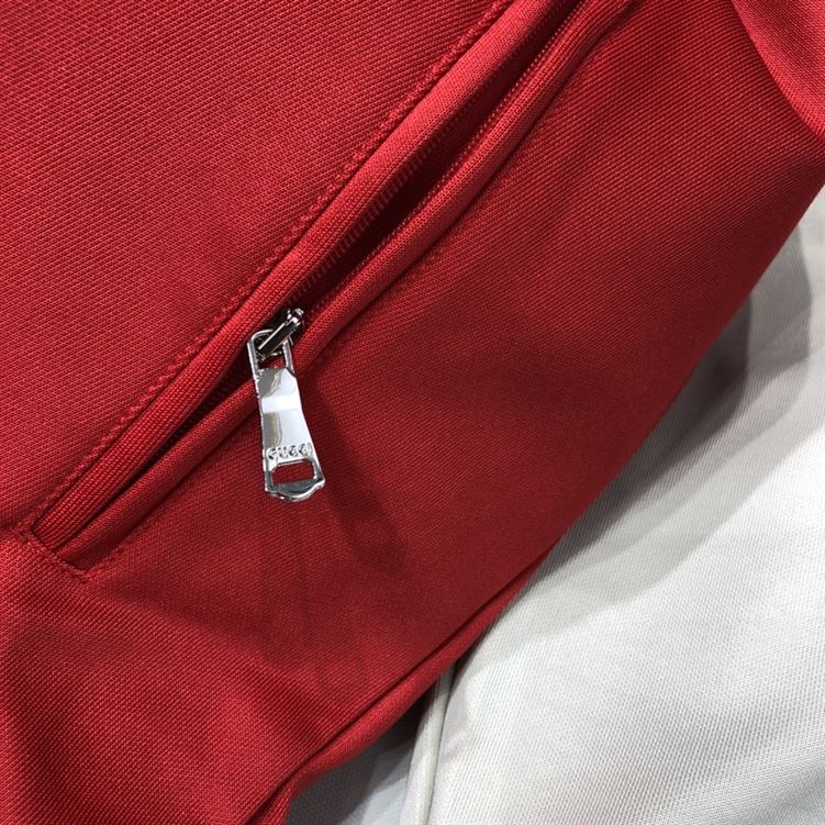 GUCCI OVERSIZE TECHNICAL JERSEY ZIP TRACK TOP RED - GCJ002
