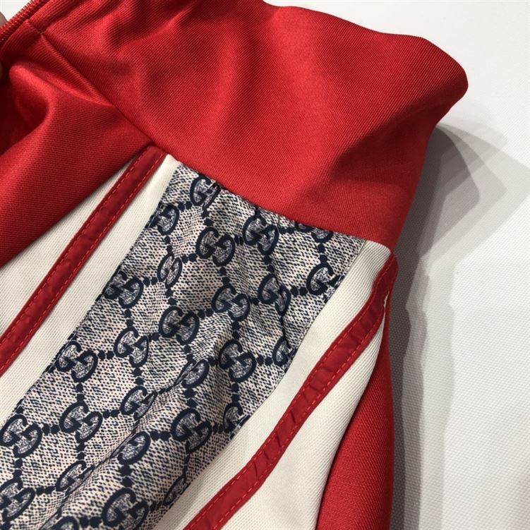 GUCCI OVERSIZE TECHNICAL JERSEY ZIP TRACK TOP RED - GCJ002