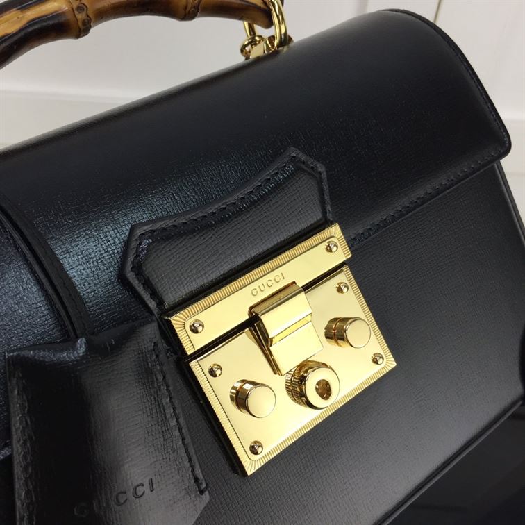 GUCCI PADLOCK GG SMALL BAMBOO SHOULDER BAG