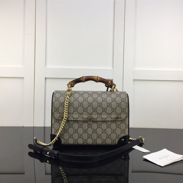 GUCCI PADLOCK GG SMALL BAMBOO SHOULDER BAG