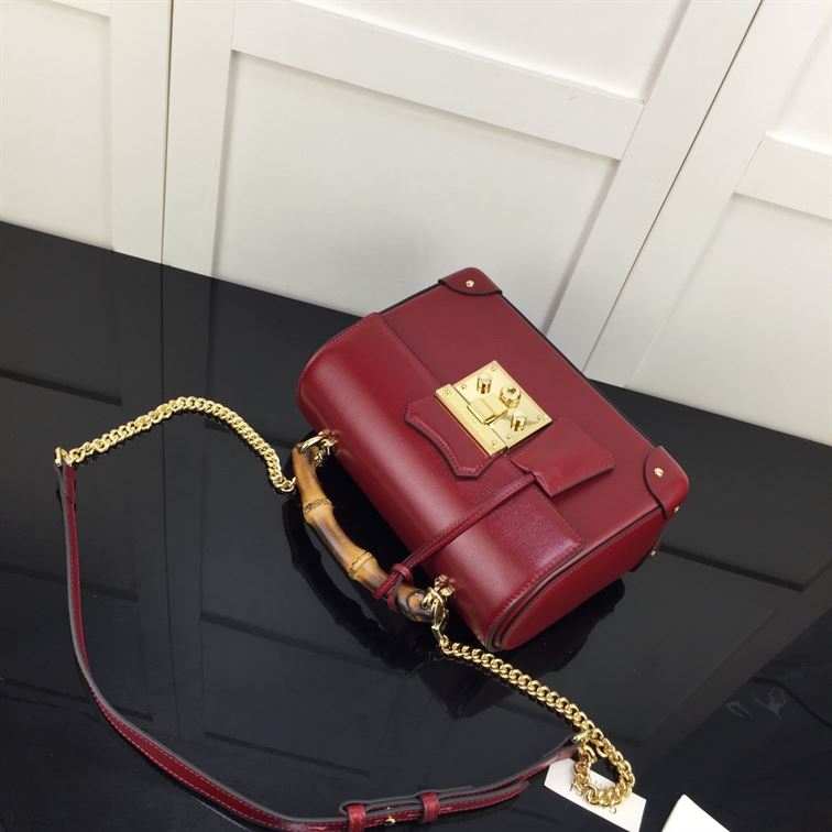 GUCCI PADLOCK GG SMALL BAMBOO SHOULDER BAG