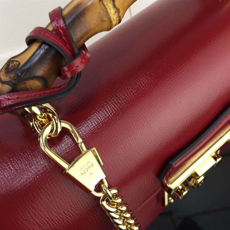 GUCCI PADLOCK GG SMALL BAMBOO SHOULDER BAG