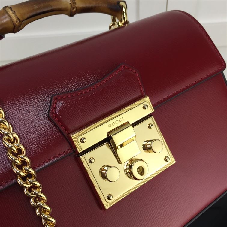GUCCI PADLOCK GG SMALL BAMBOO SHOULDER BAG