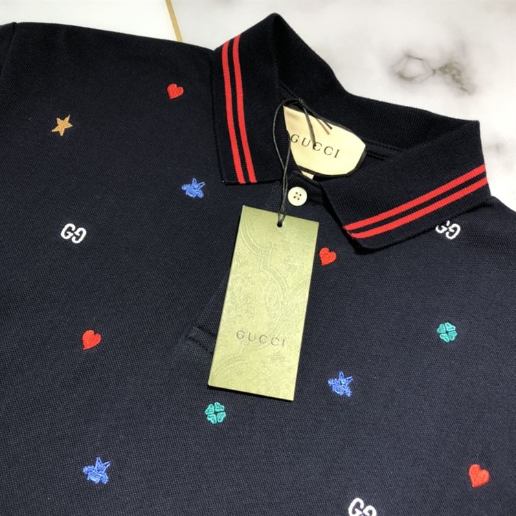GUCCI POLO WITH SYMBOLS EMBROIDERY - GGS045