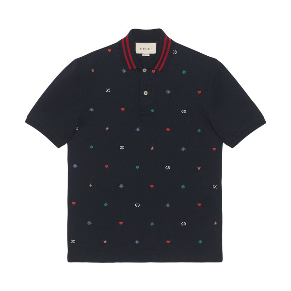 GUCCI POLO WITH SYMBOLS EMBROIDERY - GGS045