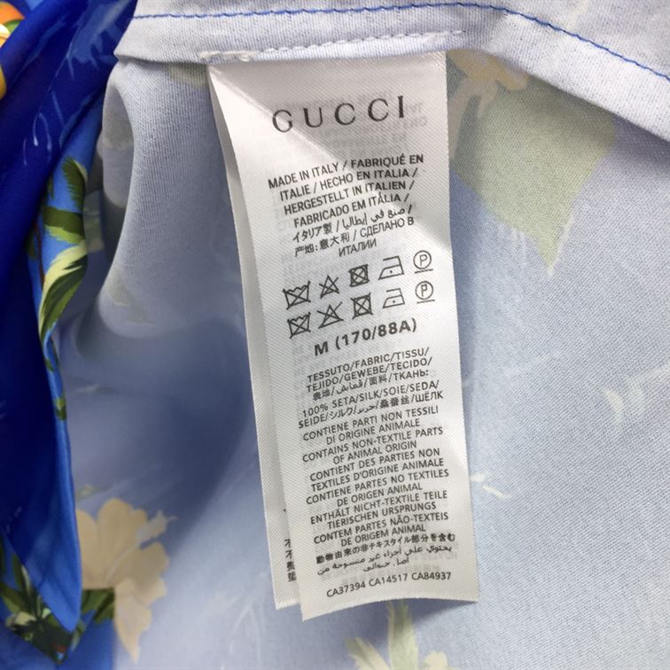 GUCCI PRINTED COTTON POPLIN BOWLING SHIRT - GGS022