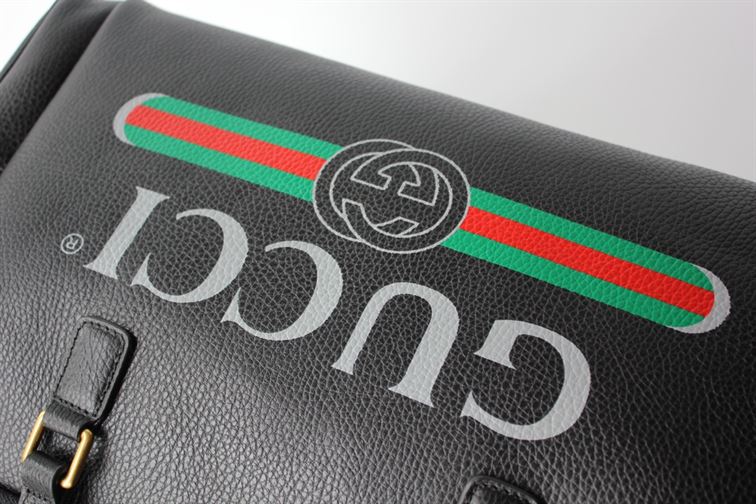 GUCCI RETRO LOGO PRINT LEATHER DUFFLE BAG - BG039