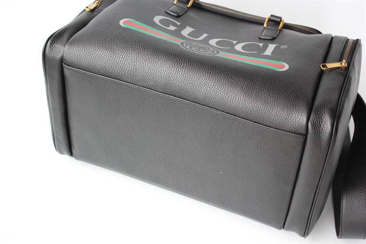 GUCCI RETRO LOGO PRINT LEATHER DUFFLE BAG - BG039