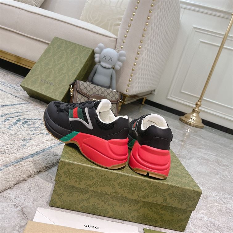 GUCCI RHYTON SNEAKER IN RED BLACK - GCC099