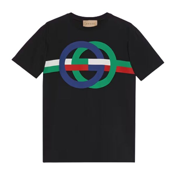 GUCCI ROUND GG PRINT COTTON T-SHIRT - GGS039