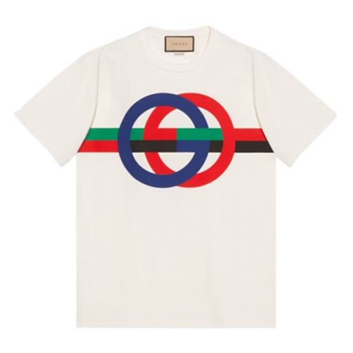 GUCCI ROUND GG PRINT COTTON T-SHIRT - GGS040