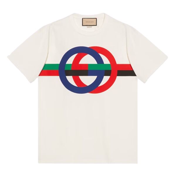GUCCI ROUND GG PRINT COTTON T-SHIRT - GGS040
