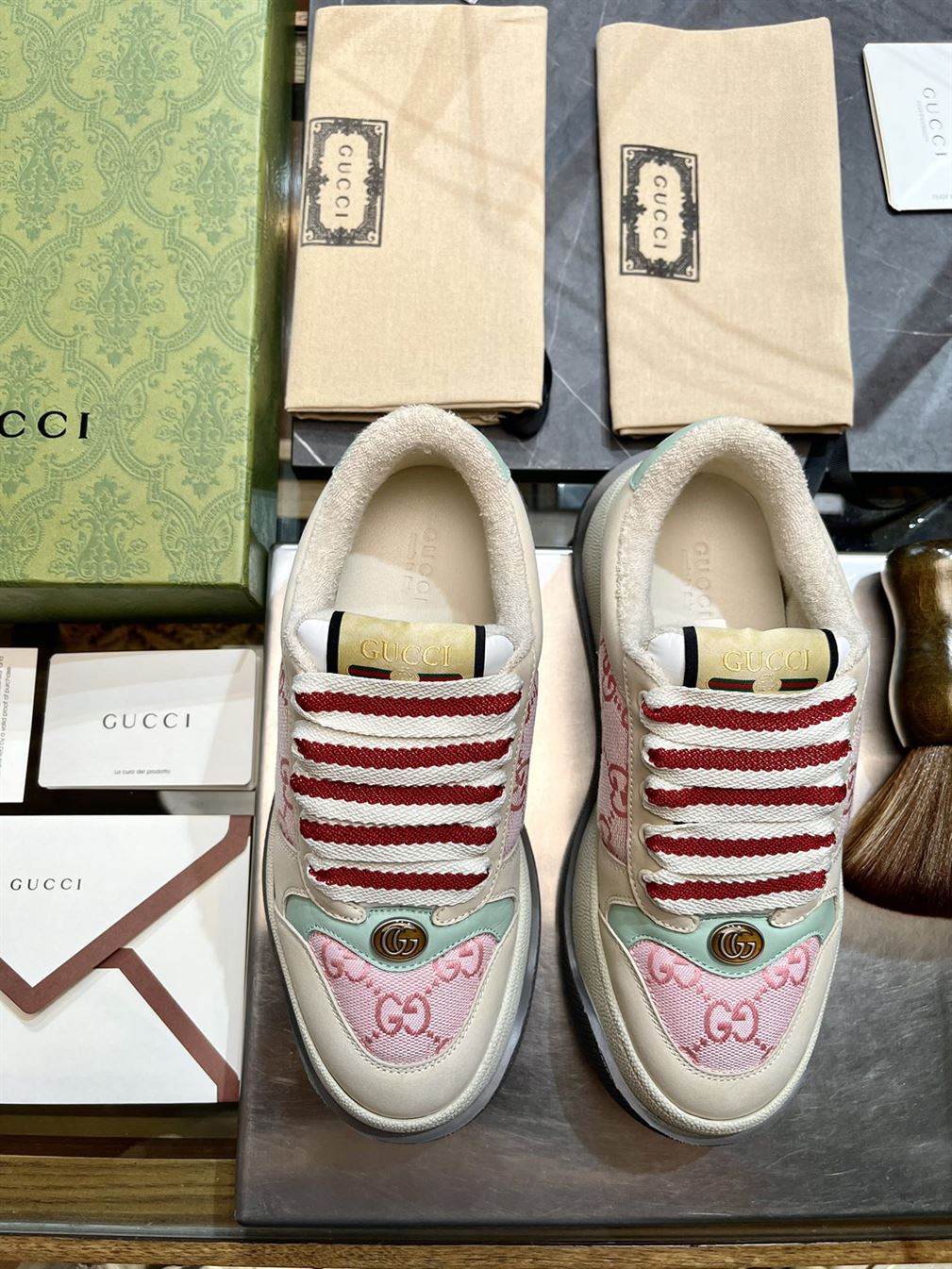 GUCCI SCREENER GG TRAINERS PINK - GCC142
