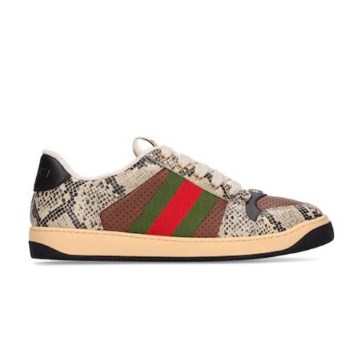GUCCI SCREENER PYTHON-EMBOSSED LEATHER SNEAKER - GCC108