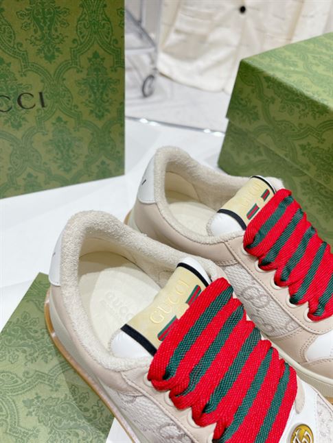 GUCCI SCREENER SNEAKERS IN GG LUREX AND NABUK - GCC123