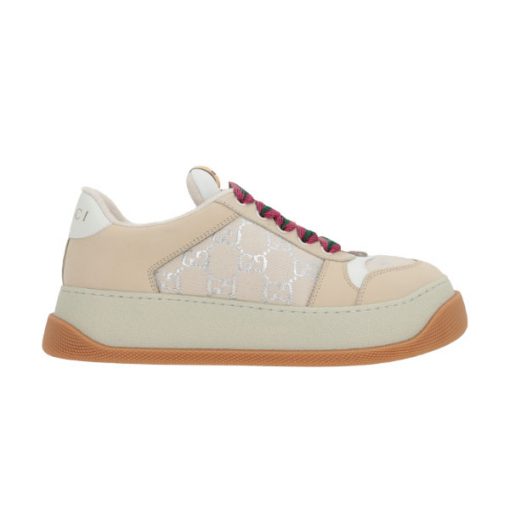 GUCCI SCREENER SNEAKERS IN GG LUREX AND NABUK - GCC123