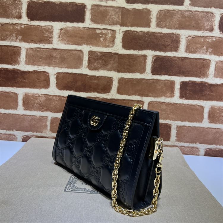 GUCCI SMALL GG QUILTED LEATHER BAG IN BLACK