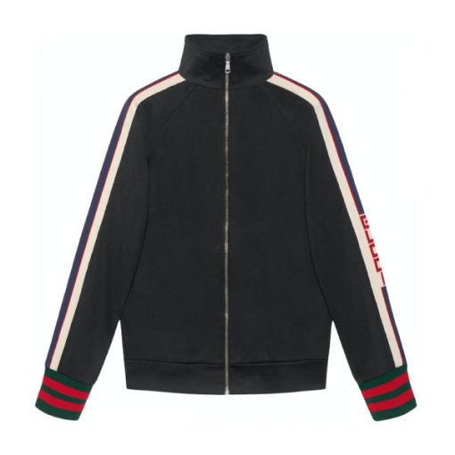 GUCCI TECHNICAL JERSEY JACKET BLACK - GCJ016