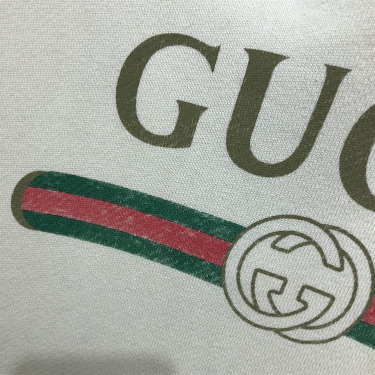 GUCCI WHITE VINTAGE LOGO COTTON SWEATSHIRT HOODED - GCK001