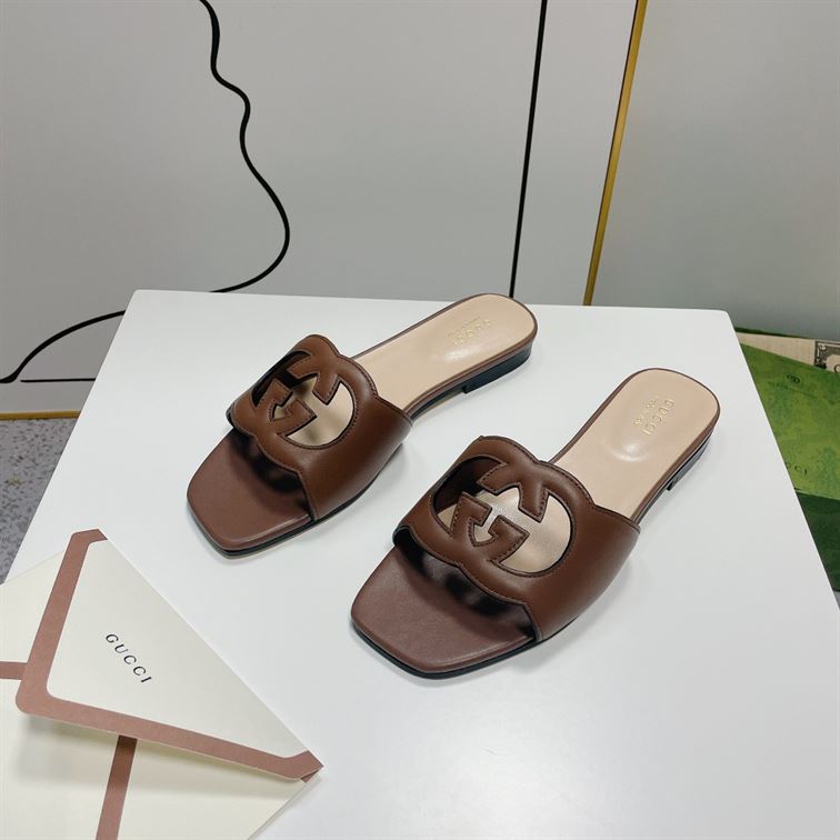 GUCCI WOMEN'S INTERLOCKING G CUT-OUT SLIDE SANDAL - GSL014