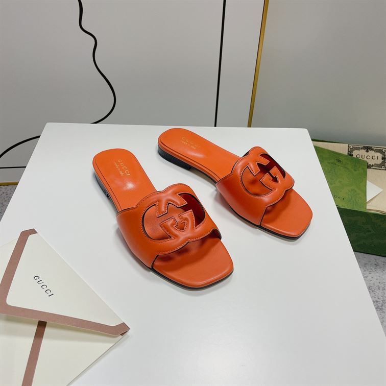 GUCCI WOMEN'S INTERLOCKING G CUT-OUT SLIDE SANDAL - GSL015