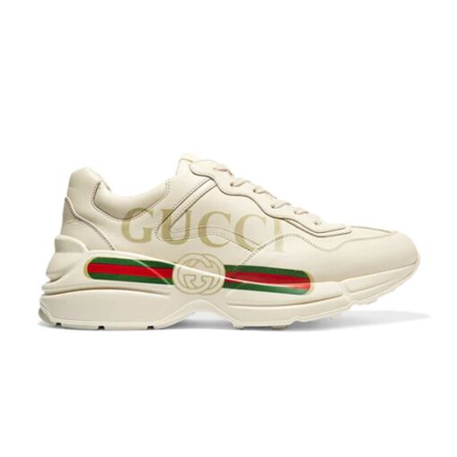 GUCCI WOMEN'S RHYTON GUCCI LOGO LEATHER SNEAKER - GCC008