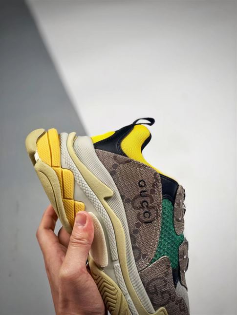 GUCCI X BALENCIAGA THE HACKER PROJECT TRIPLE S BEIGE GREEN YELLOW - GCC074