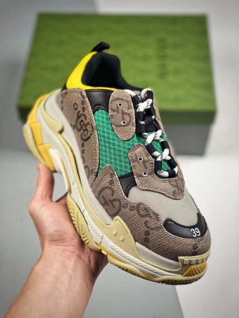 GUCCI X BALENCIAGA THE HACKER PROJECT TRIPLE S BEIGE GREEN YELLOW - GCC074