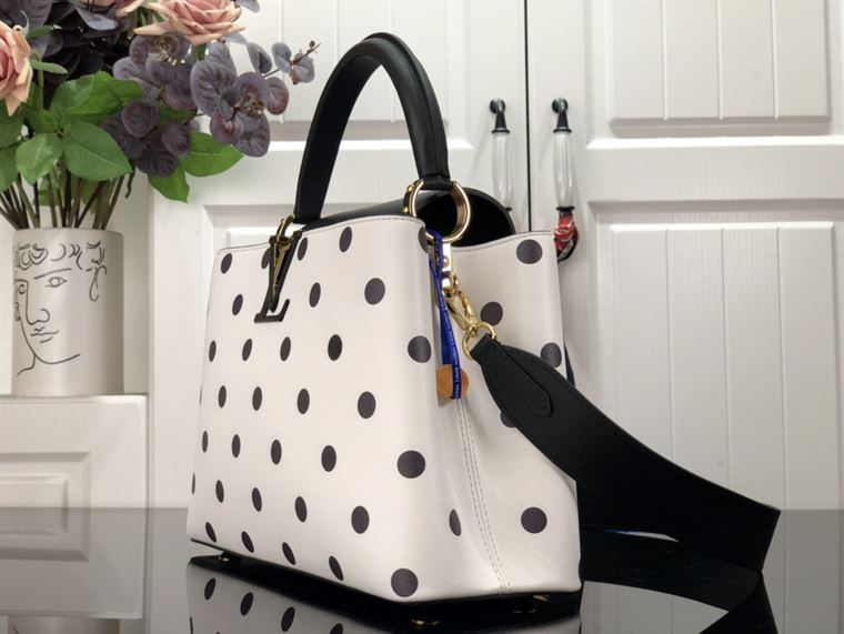 LOUIS VUITTON CAPUCINES MM White And Black