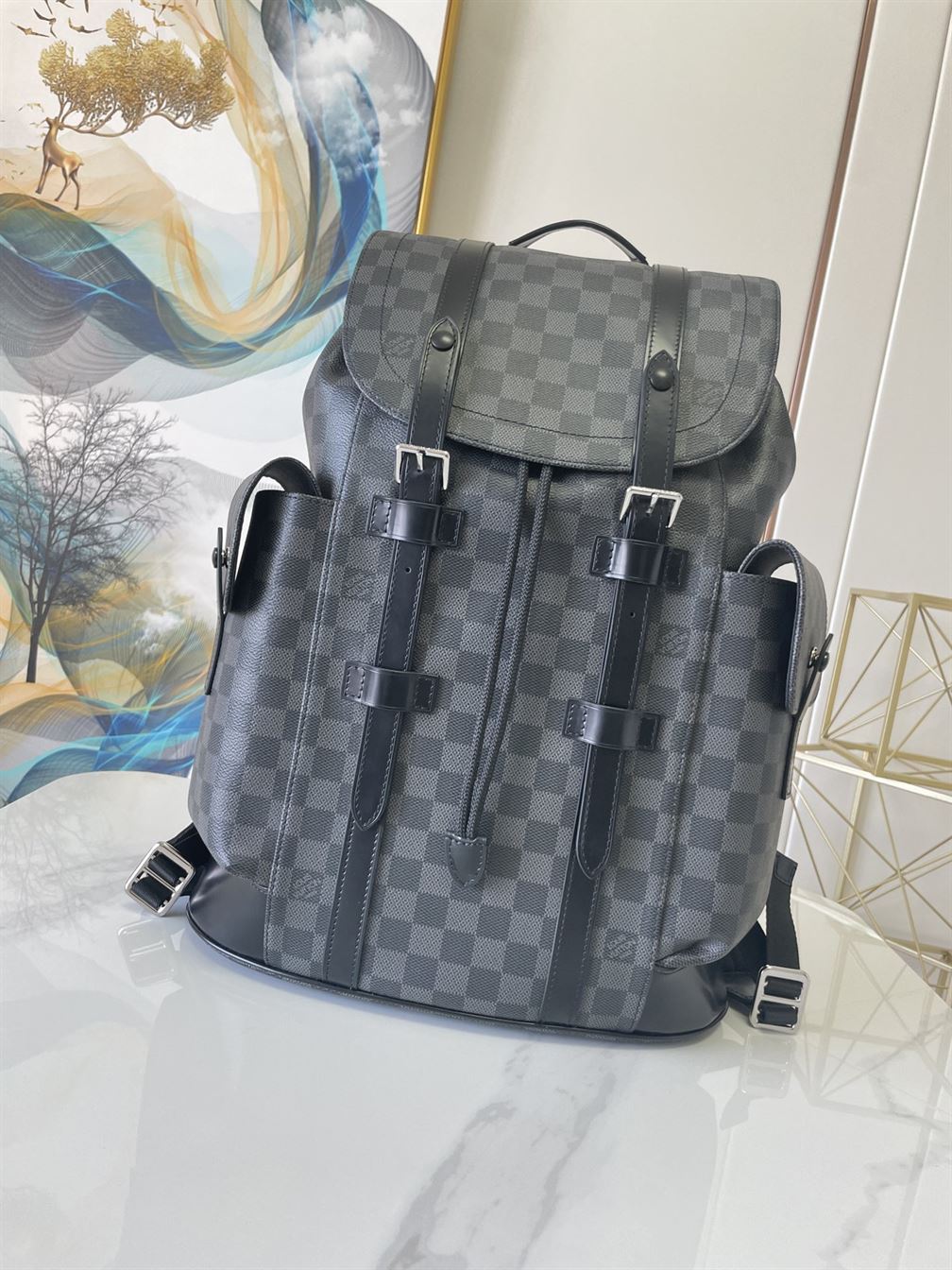 LOUIS VUITTON CHRISTOPHER BACKPACK DAMIER GRAPHITE CANVAS - LVB021