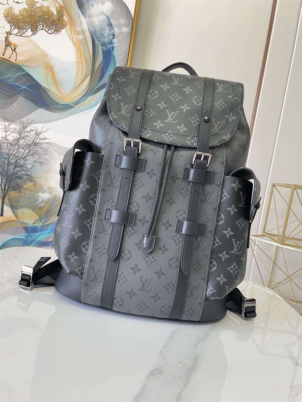 LOUIS VUITTON CHRISTOPHER BACKPACK MONOGRAM ECLIPSE - LVB023