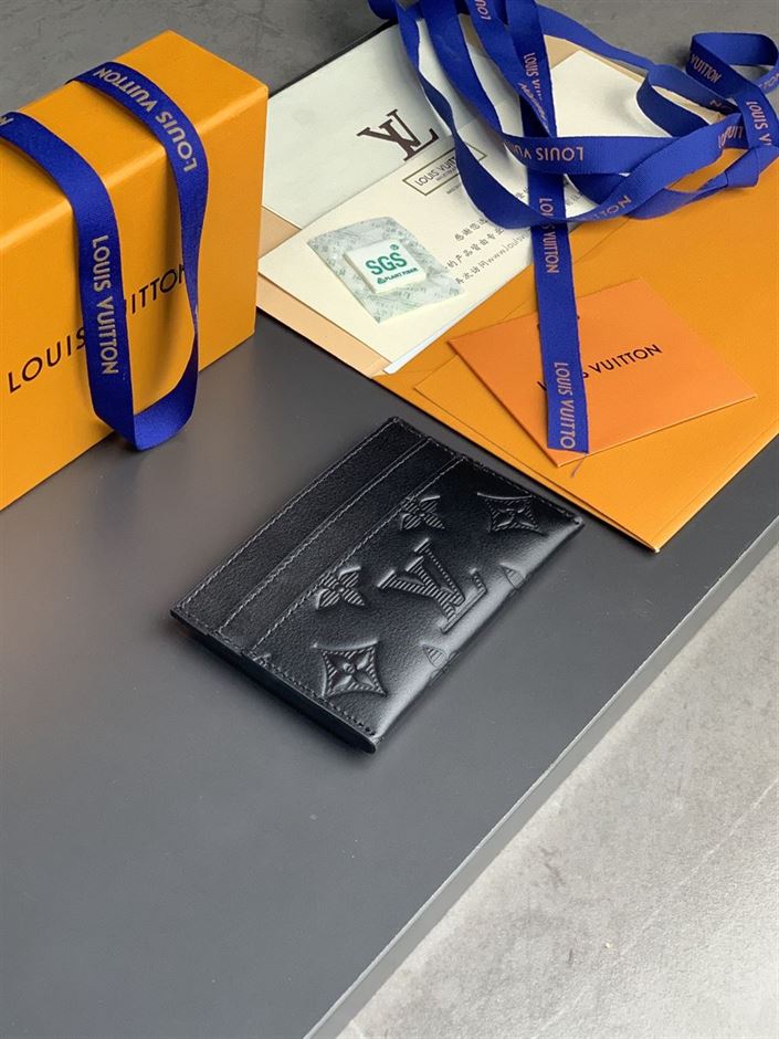 LOUIS VUITTON DOUBLE CARD HOLDER MONOGRAM SHADOW LEATHER