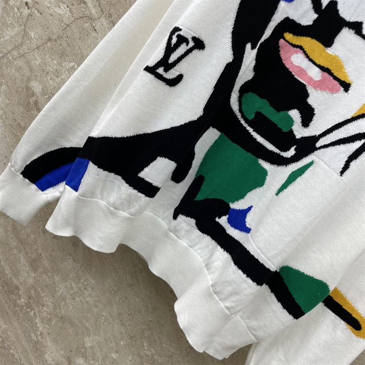 LOUIS VUITTON INTARSIA CASHMERE WOOL CREWNECK - LVH056