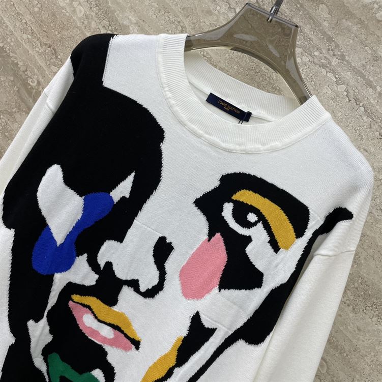 LOUIS VUITTON INTARSIA CASHMERE WOOL CREWNECK - LVH056