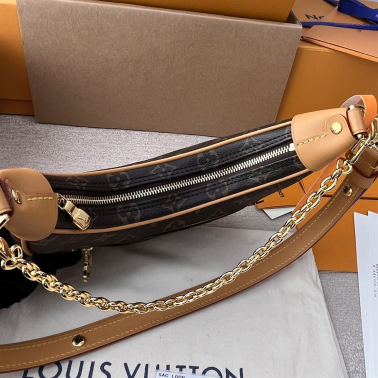 LOUIS VUITTON LOOP HANDBAG MONOGRAM BROWN