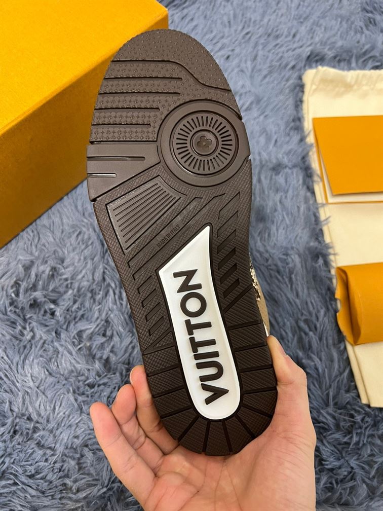 LOUIS VUITTON LV SKATE SNEAKER IN BROWN SNAKESKIN - LVS148