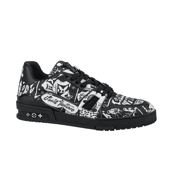 LOUIS VUITTON LV TRAINER COMIC MOTIFS BLACK WHITE - LVS146