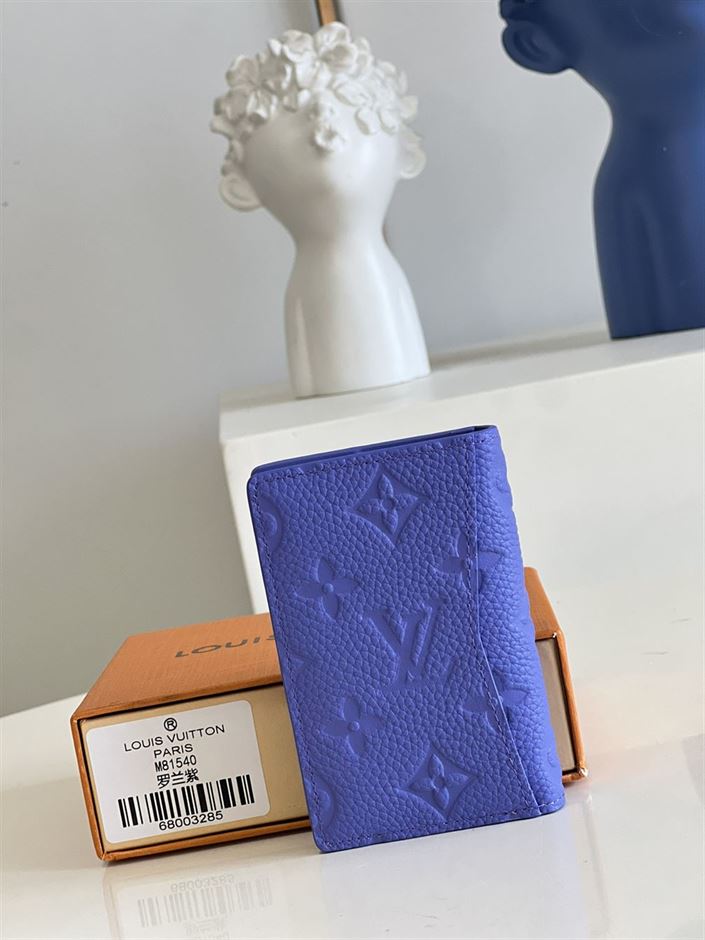 LOUIS VUITTON POCKET ORGANIZER IN BLUE MONOGRAM TAURILLON