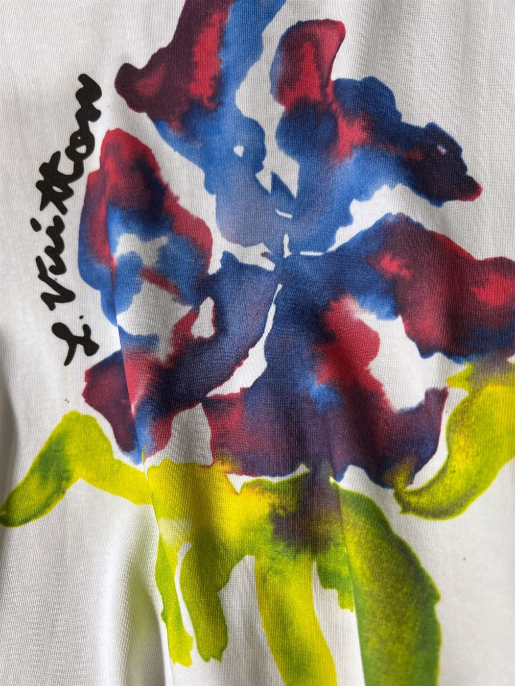 LOUIS VUITTON PRINTED FLOWER DROP SHOULDERS TEE - LVTS008